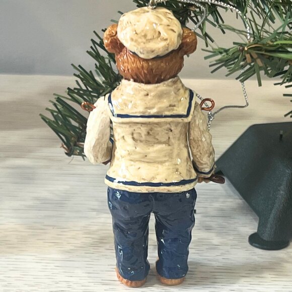 Vintage Lot Teddy Bear Ornaments Hallmark Kurt Adler Sailor Plush Old World - Picture 14 of 15